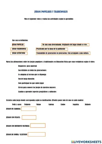 JUEGOS POPULARES Y TRADICIONALES