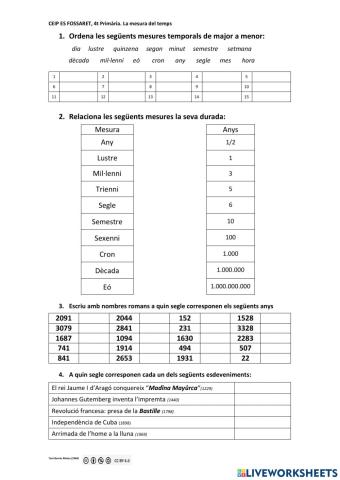 Mesura del temps, control 01