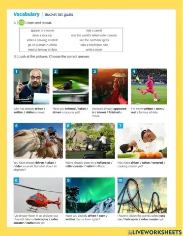 Vocabulary unit 3 and 4 - u4