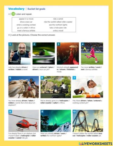 Vocabulary unit 3 and 4 - u4