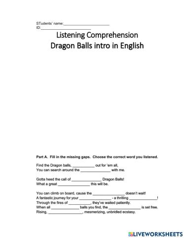 Dragon Ball Listening