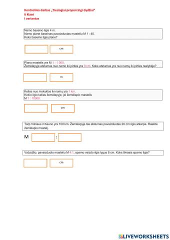 Tiesiogiai proporcingi dydžiai I var