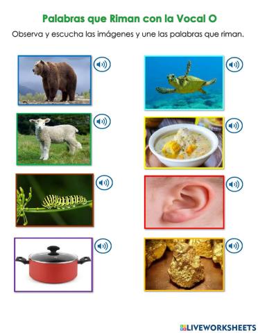Palabras que riman con la Vocal O