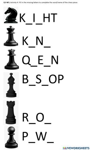 Fill the missing letter(s)-Chess piece