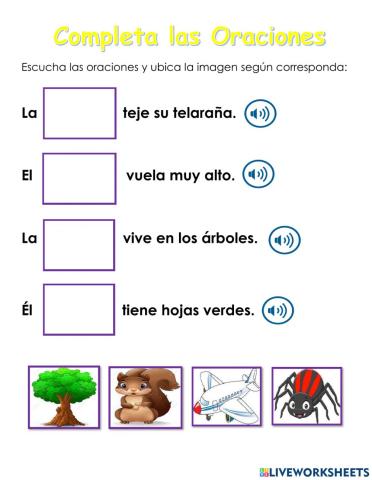 Completa las oraciones