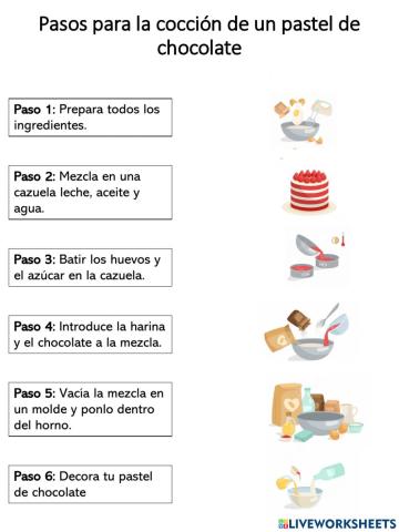 Cocción de un pastel de chocolate