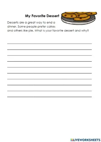 Writing My favourite dessert