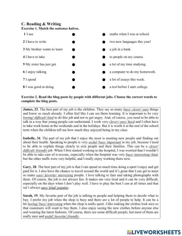 Mindset for ielts foundation - Unit 7 C Reading & Writing