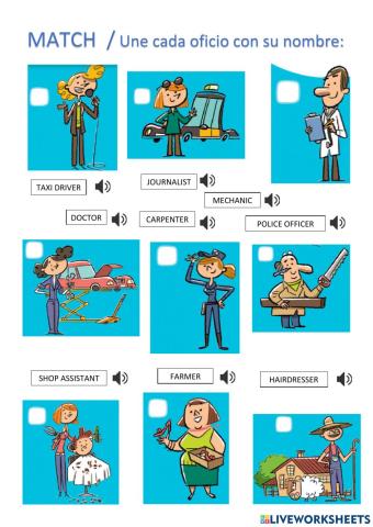 Jobs vocabulary match