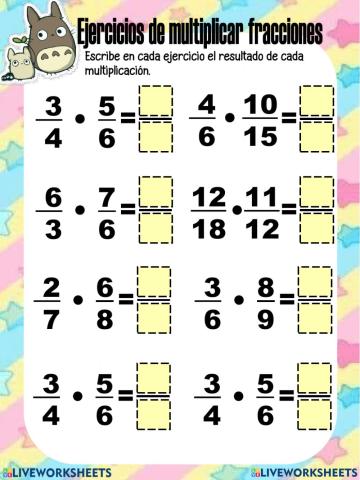 Multiplicación de fracciones