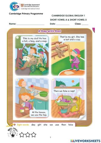 CGE1-Review short u and short a