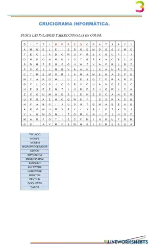 Sopa de Letras Computación