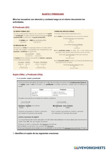 Sujeto y predicado
