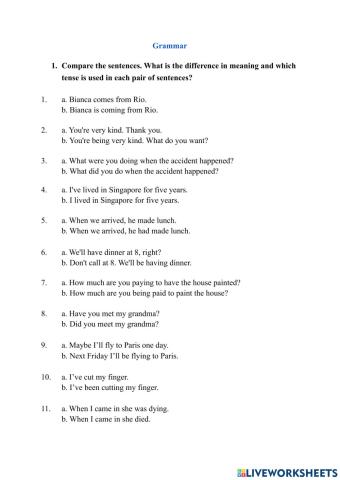 Grammar and Open cloze