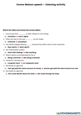 Emma Watson speech - Listening