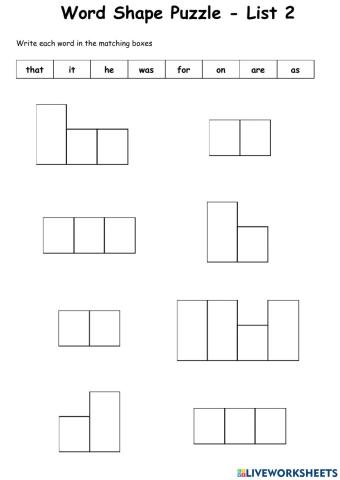 Sight Words - List 2