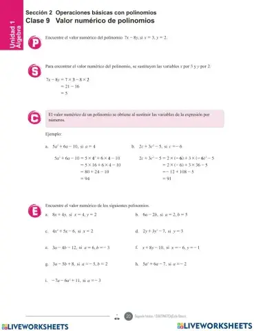 Cálculo de valor numérico