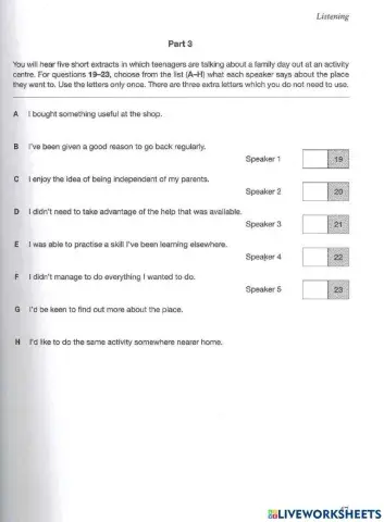 B2. Listening practice parts 3 & 4 T2 4sch1