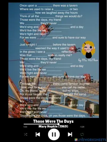 Song: Those Were The Days (Mary Hopkin)