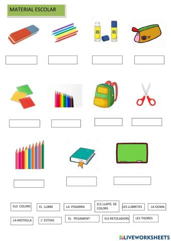 Vocabulari de l'escola