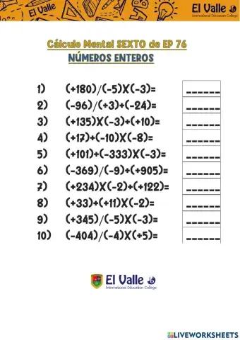 Cálculo mental 6º ep 76