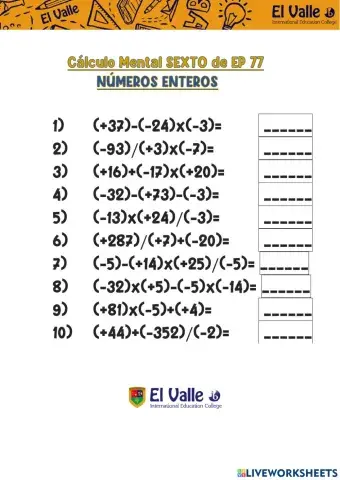 Cálculo mental 6º ep 77