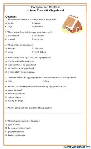 Compare and Contrast A sweet time with gingerbread