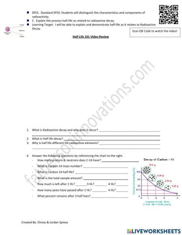 Half-life video notes with video and quiz