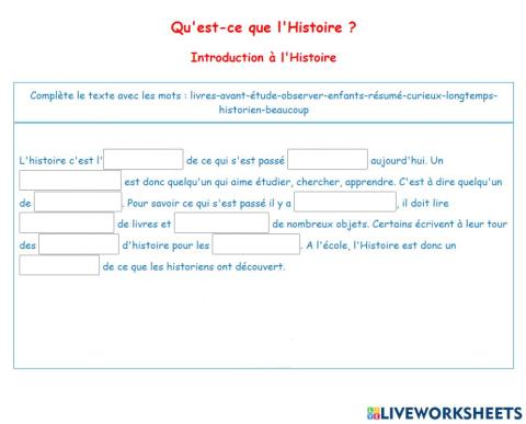 Histoire - Introduction : Qu'est-ce que l'histoire ?