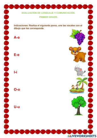 Evaluación de lenguaje y comunicación.