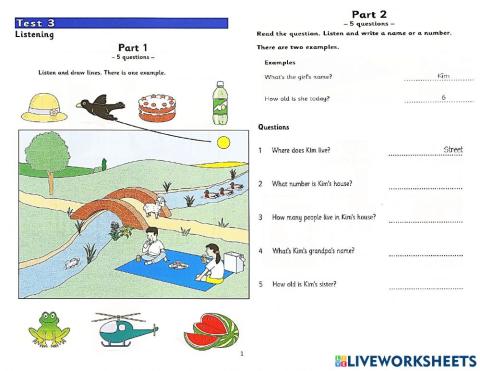 Starters  5(old)-Test3 Listening