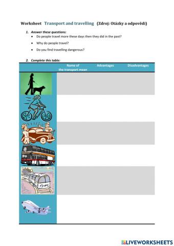 Transport and travelling