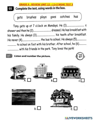 G4-review u12 test3 listening