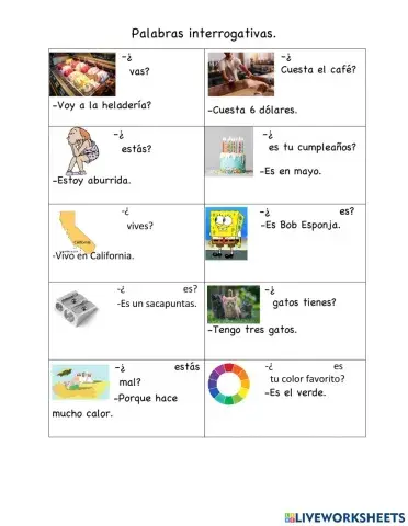 Palabras interrogativas