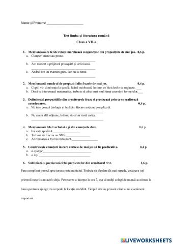 Predicatul și Fraza