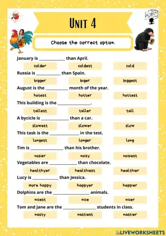 5ht grade. Unit 4. Sheet 5