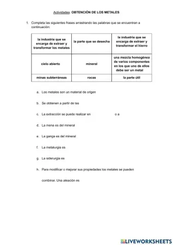 Obtención de metales