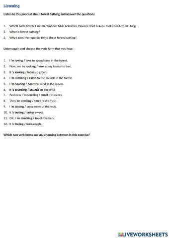 In the forest listening