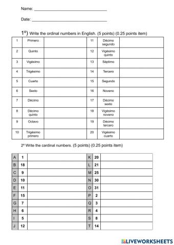 Ordinal and cardinal numbers