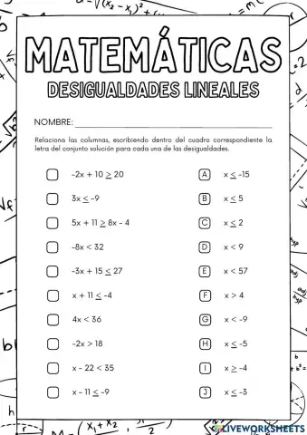 Desigualdades lineales