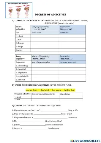 Degrees of Adjectives-elementary