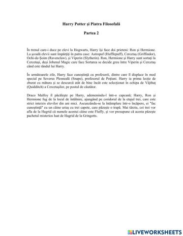 Harry Potter si Piatra FIlosofala