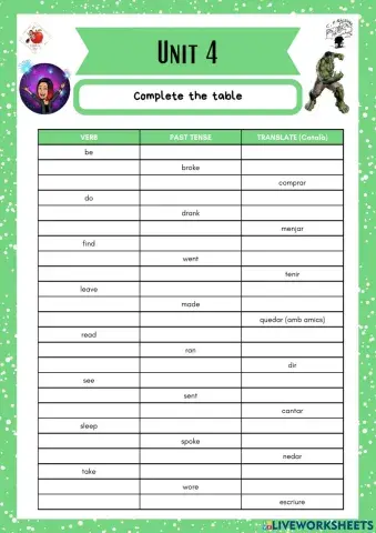 6th grade. Unit 4. Sheet 3. Richmond