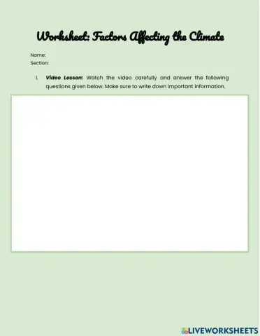 Factors affecting Climate