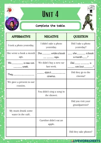 6th grade. Unit 4. Sheet 7. Richmond