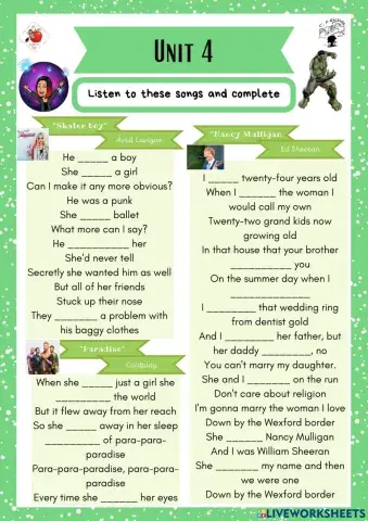 6th grade. Unit 4. Sheet 8. Richmond