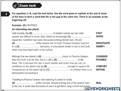 Reading & Use of English - Part 3