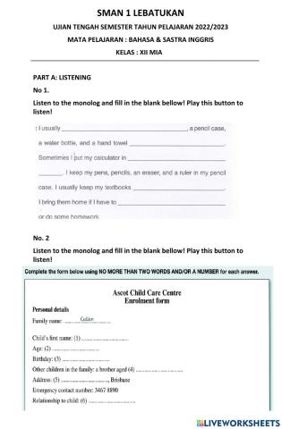 Listening & Grammar Practice 1