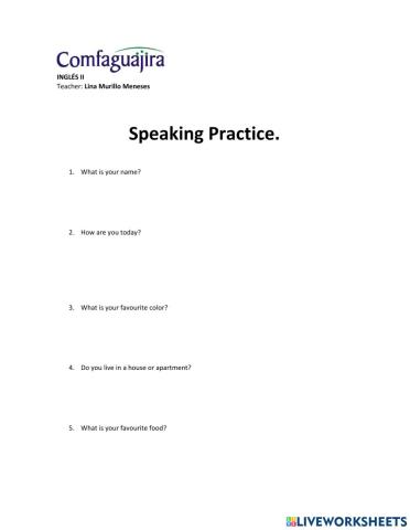 Speaking practice