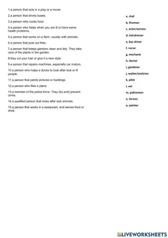 Jobs-occupations and definitions